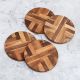 Circle Shaped Handcrafted Wooden Coasters - Pack of 4